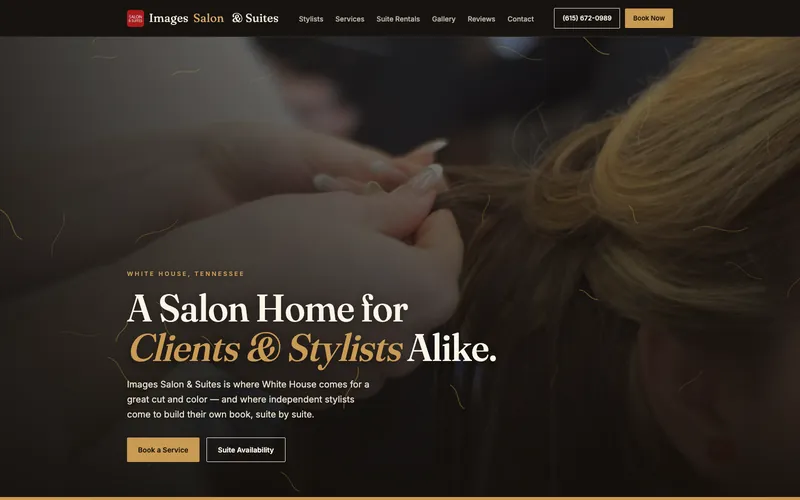 Salon website, design example